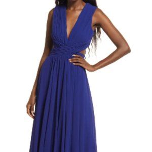 Vivid Imagination Royal Blue Cutout Maxi Dress